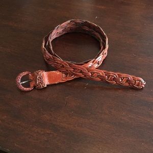 Braided leather belt